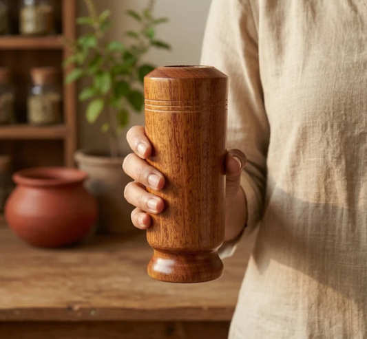 Vijaysar herbal wood tumbler (4 Inch)